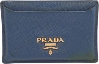 Prada Pre-owned Vintage Leren Portemonnee - Dames - Vintage Accessoires - Blauw - ONE Size - Leer - Vintage