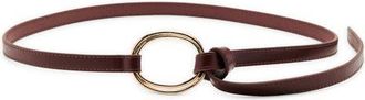 Mango Maxi Buckle Thin Faux Leather Belt in Brown at Nordstrom, Size Medium
