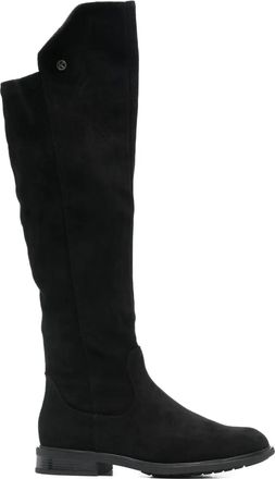 Keys side zip calf suede knee-high boots - women - Calf Suede/Fabric/Rubber - 41 - Black