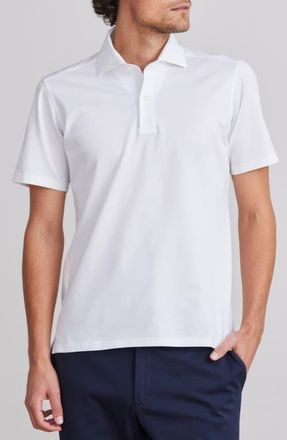Emanuel Berg Textured Luxe Polo in White at Nordstrom, Size Xxx-Large