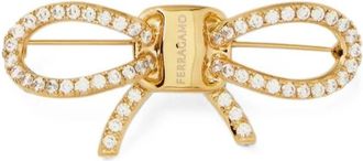 Ferragamo Vara Strik Broche - Dames - Broches - Geel - ONE Size - Accessoires