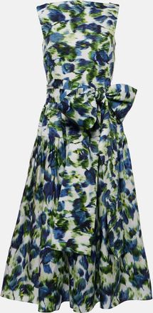Erdem Floral bow-detail cotton midi dress