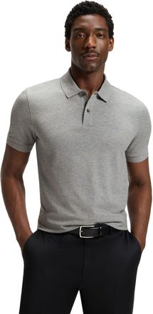 HUGO BOSS Mens Pallas Polo Shirt in Silver Cotton - Size X-Large