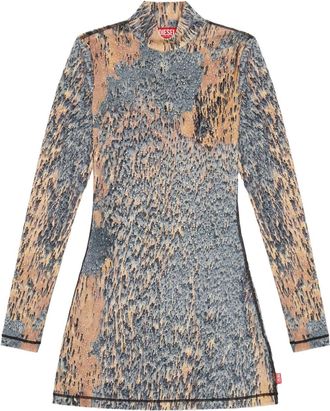 Diesel D-Eleo abstract-print minidress - women - Polyamide/Elastane - M - Blue