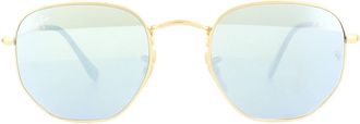 Ray-Ban Zonnebril Hexagonal 3548N 001/30 Goud Zilver Mirror 54mm
