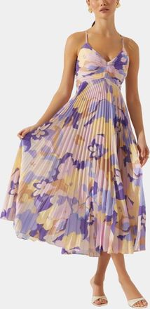 Astr Blythe Dress In Floral Print Purple Multi
