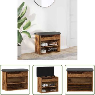 vidaXL vidaXL Panca porta scarpe - Scarpiera Legno Antico 62x32x50 cm in Legno Multistrato