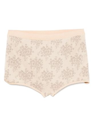 Fendi Bouquet-jacquard shorts - women - Polyamide/Spandex/Elastane/Viscose - 42 - Neutrals
