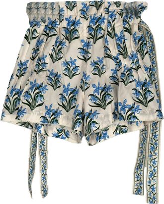 Agua Bendita Floral-Print High Waist Shorts in Multicolor Cotton