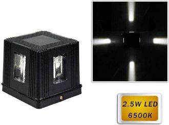 Trade Shop Trade Shop Traesio - Trade Shop - Led Applique 2.5 W Lampada Externa Cubo A Parete Luce Modern Giardino Nero Es32
