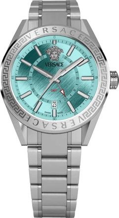 Versace V-Code GMT - Heren - Horloges - Blauw - ONE Size - Accessoires