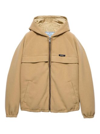 Prada hooded raglan jacket - Neutrals