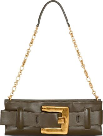 Balmain Clutch Anthem in pelle - Verde