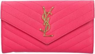 Saint Laurent Pre-owned Vintage Lange Portemonnee - Dames - Vintage Accessoires - Roze - ONE Size - Leer - Vintage