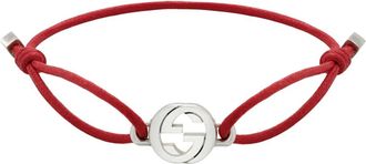 Gucci Interlocking Cord Bracelet - Dames - Armbanden - Rood - ONE Size - Katoen - Accessoires