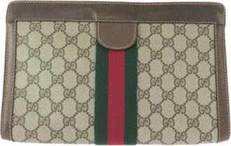 Gucci Pre-owned Clutches, male, Multicolor, Size: ONE SIZE Pre-owned GG Plus Leather Clutch Bag