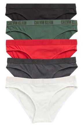 Calvin Klein Assorted 5-Pack Briefs in Black/green/charc/snow/obsess at Nordstrom Rack, Size Medium