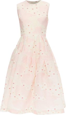 Simone Rocha Kimono Silk Cotton Blend Floral Cloque Midi Dress