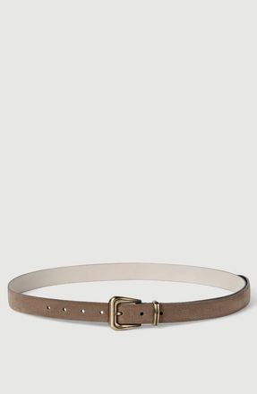 Brunello Cucinelli Suede belt with monili in Brown at Nordstrom, Size Xx-Small