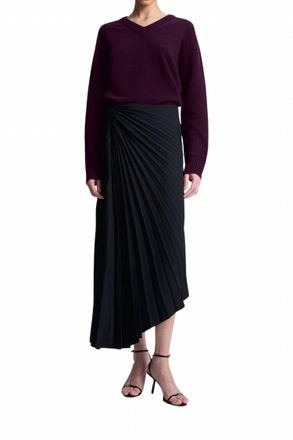 A.L.C. Tracy Midi Skirt In Black Twill