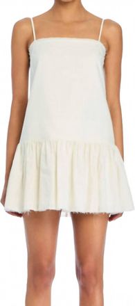 SER.O.YA Krista Linen Mini Dress In Eggshell