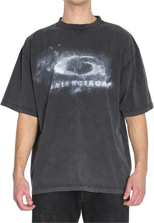 Balenciaga Tops, Heren, Zwart, L, Katoen, Medium Fit T-Shirt