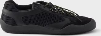 Prada Speedrock Sneaker In Leather And Fabric