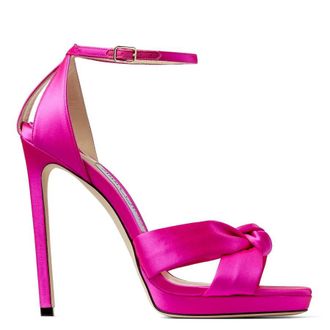 Jimmy Choo London Rosie 120 Satin Sandals, Brand Size 35.5 ( US Size 5.5 )