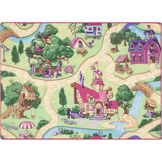 RugsX Rugsx - rebel roads carpet Candy Town 27 non-slip for children - pink / green multicolour 95x200 cm