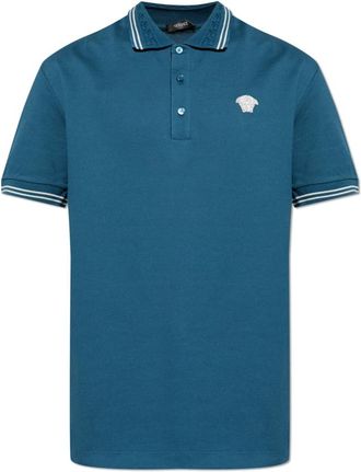Versace Medusa Polo Shirt - Heren - Polos - Blauw - 2XL - Katoen - Tops
