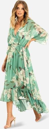 Yumi Dip Hem Sleeve Dress in Mint at Nordstrom, Size 10