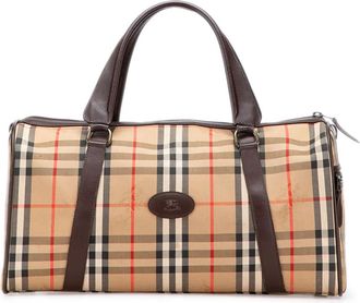 Burberry 1900s Haymarket geruite canvas reistas - Bruin