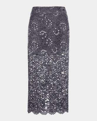 Smythe Floral Lace Midi Skirt