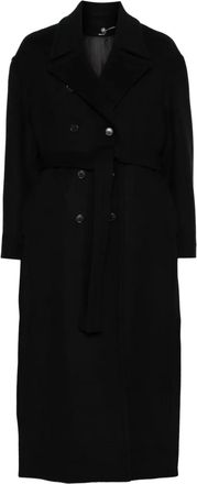 Isabel Benenato double-breasted belted coat - Black