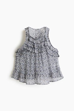 H&M Top mit Volants - Cremefarben/Gebl&uuml;mt