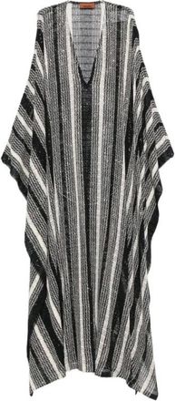 Missoni Beachwear, female, Black, Size: XS Long mesh caftan cover-up
