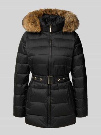Michael Kors Steppjacke mit Kunstfell-Besatz Modell Trimmed in Black, Größe XXL