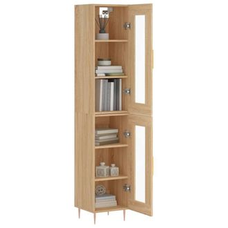 Berkfield Home Highboard Sonoma Oak 34.5x34x180 cm Engineered Wood in Light Tan