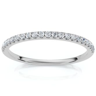 Pompeii3 1/4Ct Diamond Wedding Ring Prong Set Stackable Anniversary Band Gold Lab Grown