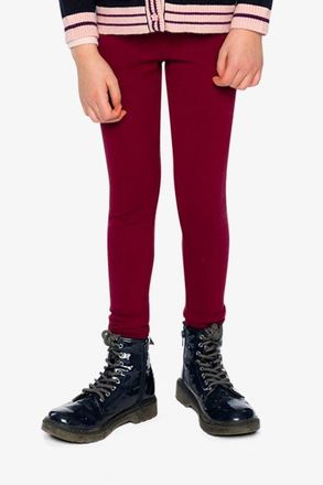 Deux par Deux Rib Elastic Waistband Logo Patch Leggings in Reddish-Brown at Nordstrom, Size 12M