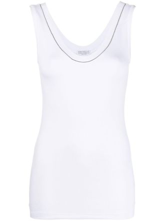Brunello Cucinelli Verfraaide tanktop - Wit