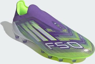 adidas adidas Performance Unisex F50 Elite Laceless Artificial Grass Boots - Purple - Size UK 10.5