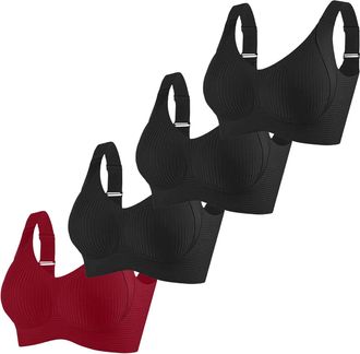 Generic Bras for Women Wireless Front Closure Bras Soft Breathable Seamless Sports Bra Non Wired Comfort Bralette for Yoga Stretch Support for Older Women Lig
