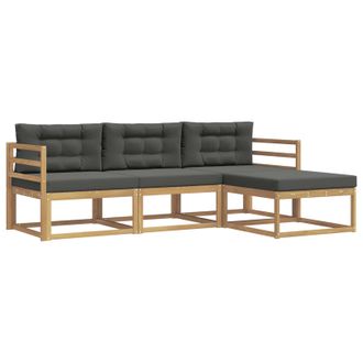 vidaXL Conjunto De Sof&aacute;s De Exterior 4 Pcs Blanco Y Antracita Vidaxl