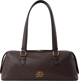Karl Lagerfeld Bolso Bowling M Autograph - Dames - Schoudertassen - Bruin - ONE Size - Leer - Tassen