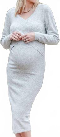 Ripe Knit Maternity Dress In Heather Gray