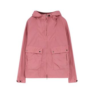 Stone Island Light Jackets, male, Pink, Size: M Hooded Wind Jacket