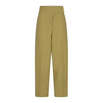 Ami Wide Trousers, female, Green, Size: XL Wrapped Belted Balloon Fit Trousers