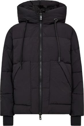 Mos Mosh Gewatteerde Jas met Geribbelde Manchetten - Dames - Winterjassen - Zwart - L - Polyester - Jassen