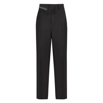 Fendi Dames, Broeken, Zwart, Maat: XS Wol